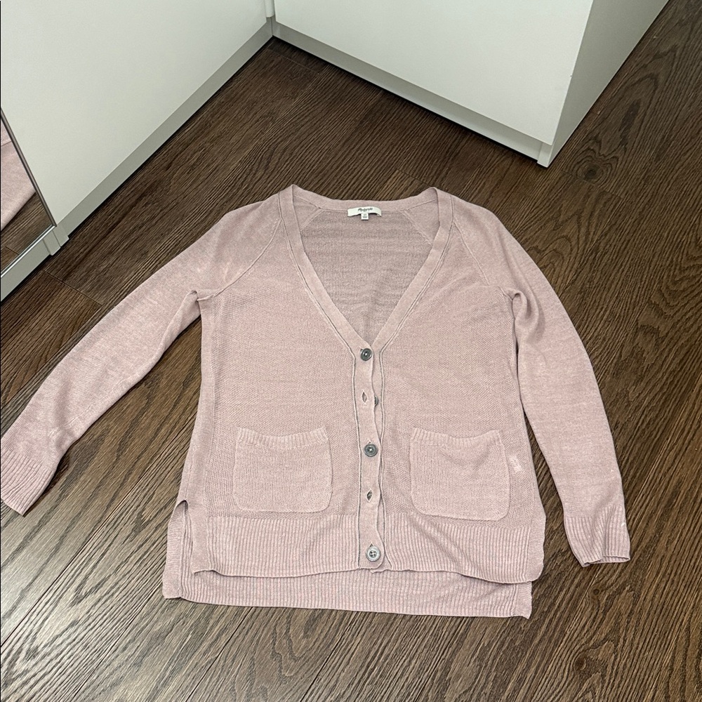 Madewell | Light pink button up cardigan size XS